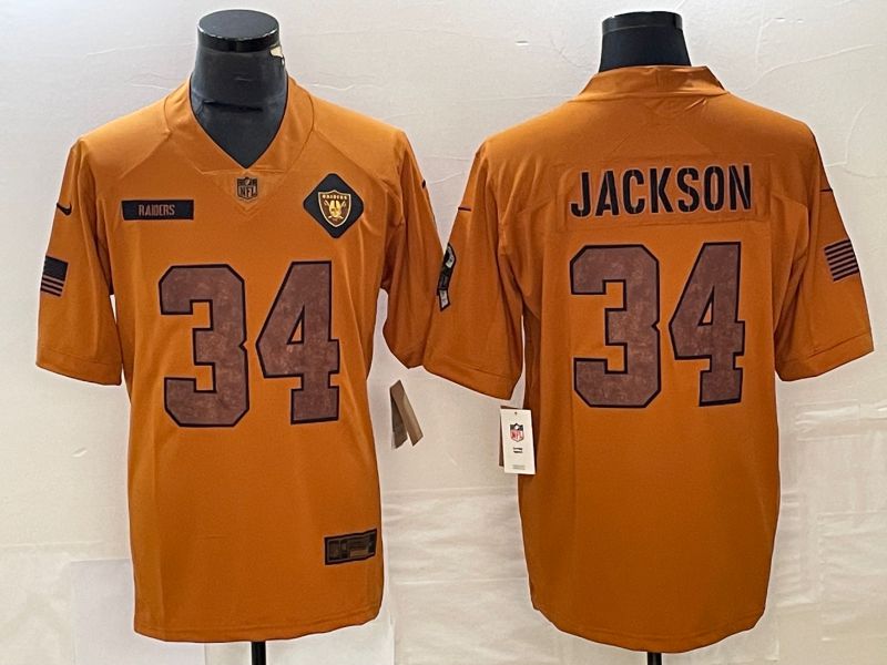 Men Oakland Raiders #34 Jackson brown Nike 2023 Salute To Service Limited NFL Jersey